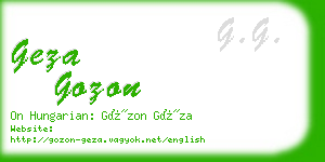 geza gozon business card